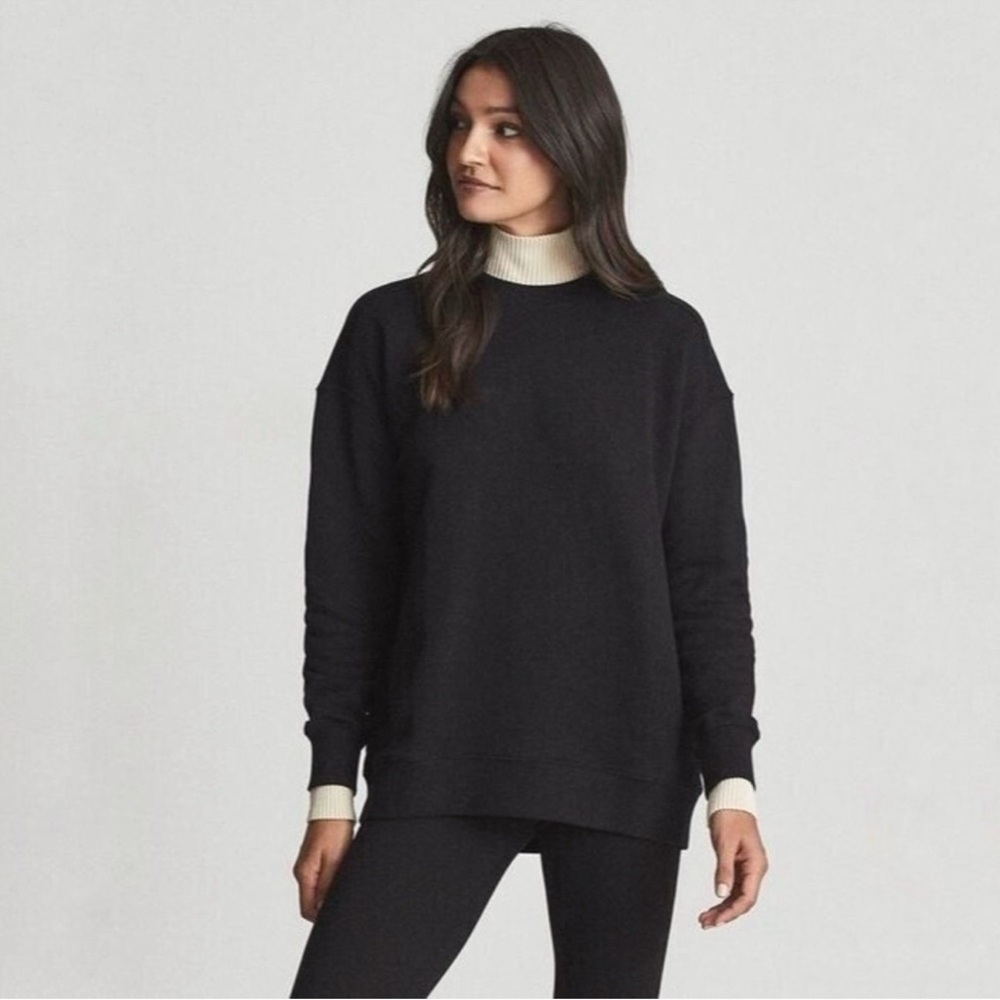REISS BLACK TAN RIBBED TURTLENECK CUFFS ROBYN TUNIC SWEATER SWEATSHIRT - Picture 10 of 12